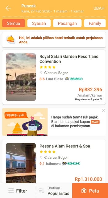 memilih hotel melalui pegipegi