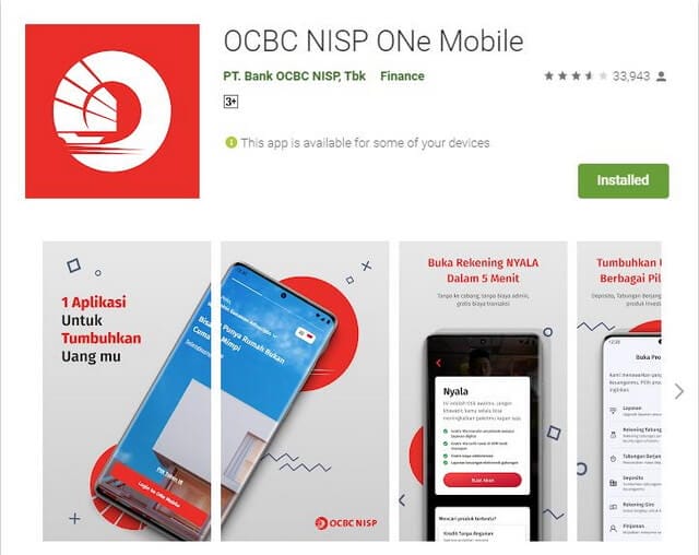 halaman depan ONe Mobilce OCBC NISP